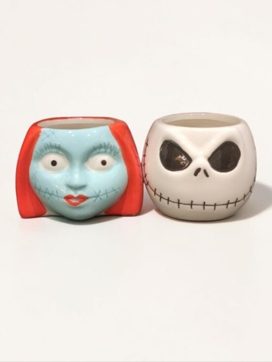 Disney Other - Nightmare Before Christmas Jack & Sally Ceramic Mini Cup Set NIB 3.5oz
